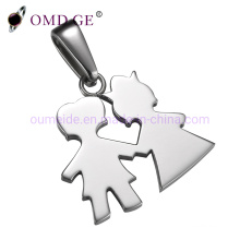 Custom Puzzle Couples Pendant Necklace Boy and Girl Statement Jewelry